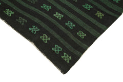 Geometric Kilim Yeşil Geometrik Keçi Tüyü El Dokuma Halısı 183x320 Agacan