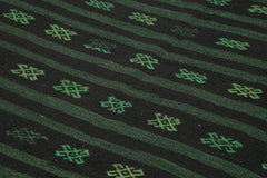 Geometric Kilim Yeşil Geometrik Keçi Tüyü El Dokuma Halısı 183x320 Agacan