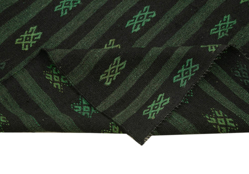 Geometric Kilim Yeşil Geometrik Keçi Tüyü El Dokuma Halısı 183x320 Agacan