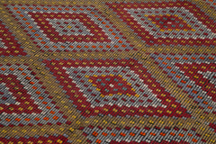 Geometric Kilim Beyaz Geometrik Keçi Tüyü El Dokuma Halısı 175x377 Agacan