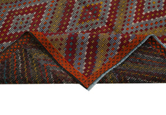 Geometric Kilim Beyaz Geometrik Keçi Tüyü El Dokuma Halısı 175x377 Agacan