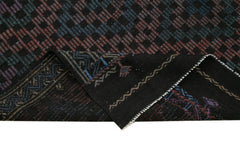 Geometric Kilim Siyah Geometrik Keçi Tüyü El Dokuma Halısı 203x262 Agacan