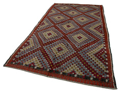 Geometric Kilim Beyaz Geometrik Keçi Tüyü El Dokuma Halısı 174x327 Agacan