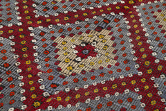 Geometric Kilim Beyaz Geometrik Keçi Tüyü El Dokuma Halısı 174x327 Agacan