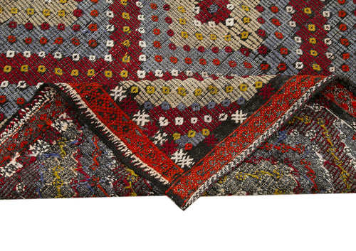 Geometric Kilim Beyaz Geometrik Keçi Tüyü El Dokuma Halısı 174x327 Agacan