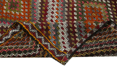 Geometric Kilim Beyaz Geometrik Keçi Tüyü El Dokuma Halısı 196x323 Agacan