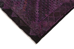 Geometric Kilim Mor Geometrik Keçi Tüyü El Dokuma Halısı 206x304 Agacan