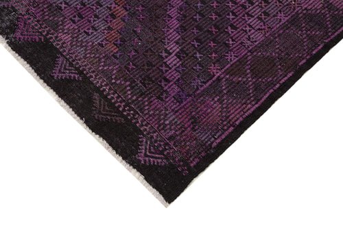 Geometric Kilim Mor Geometrik Keçi Tüyü El Dokuma Halısı 206x304 Agacan