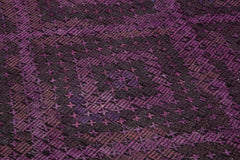 Geometric Kilim Mor Geometrik Keçi Tüyü El Dokuma Halısı 206x304 Agacan