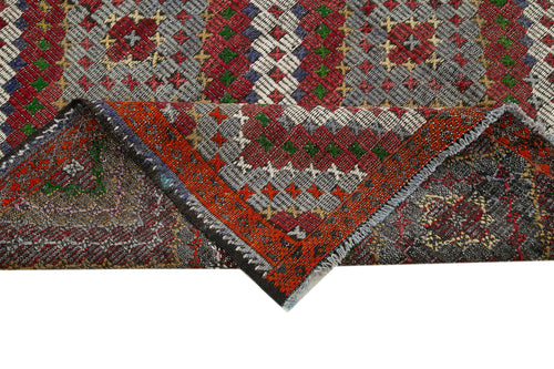 Geometric Kilim Beyaz Geometrik Keçi Tüyü El Dokuma Halısı 184x345 Agacan