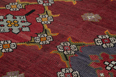 Geometric Kilim Kırmızı Geometrik Keçi Tüyü El Dokuma Halısı 223x326 Agacan