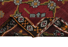 Geometric Kilim Kırmızı Geometrik Keçi Tüyü El Dokuma Halısı 223x326 Agacan