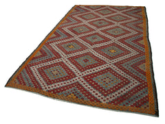 Geometric Kilim Beyaz Geometrik Keçi Tüyü El Dokuma Halısı 182x308 Agacan