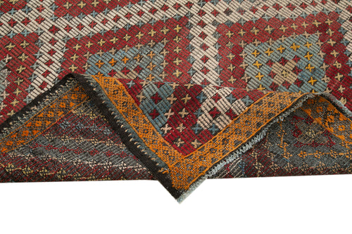 Geometric Kilim Beyaz Geometrik Keçi Tüyü El Dokuma Halısı 182x308 Agacan
