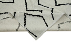 Morocco Bej Geometrik Yün Pamuk El Dokuma Halısı 300x414 Agacan