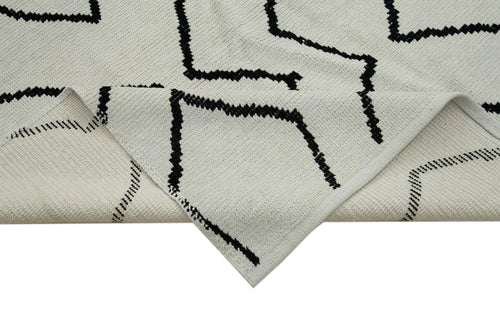 Morocco Bej Geometrik Yün Pamuk El Dokuma Halısı 300x414 Agacan