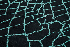 Morocco Siyah Geometrik Yün Pamuk El Dokuma Halısı 290x445 Agacan