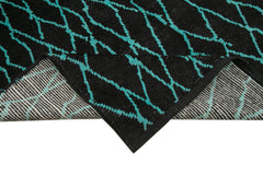 Morocco Siyah Geometrik Yün Pamuk El Dokuma Halısı 290x445 Agacan