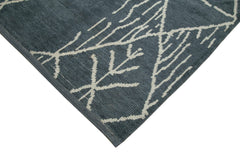 Morocco Gri Geometrik Yün Pamuk El Dokuma Halısı 300x424 Agacan