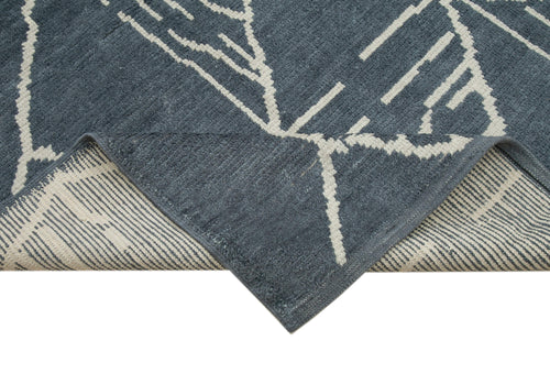 Morocco Gri Geometrik Yün Pamuk El Dokuma Halısı 300x424 Agacan