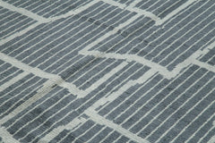 Morocco Gri Geometrik Yün Pamuk El Dokuma Halısı 276x378 Agacan