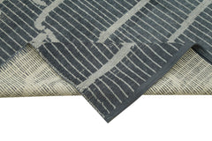 Morocco Gri Geometrik Yün Pamuk El Dokuma Halısı 276x378 Agacan