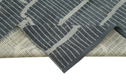 Morocco Gri Geometrik Yün Pamuk El Dokuma Halısı 276x378 Agacan
