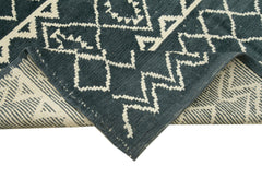 Morocco Gri Geometrik Yün Pamuk El Dokuma Halısı 278x381 Agacan