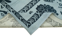 Morocco Mavi Geometrik Yün Pamuk El Dokuma Halısı 300x430 Agacan