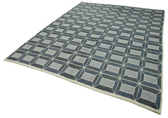 Morocco Beyaz Geometrik Yün Pamuk El Dokuma Halısı 232x312 Agacan