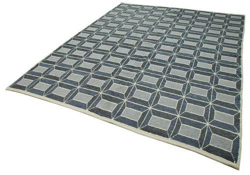 Morocco Beyaz Geometrik Yün Pamuk El Dokuma Halısı 232x312 Agacan