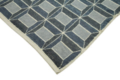 Morocco Beyaz Geometrik Yün Pamuk El Dokuma Halısı 232x312 Agacan