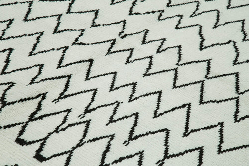 Morocco Bej Geometrik Yün Pamuk El Dokuma Halısı 224x320 Agacan