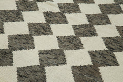 Morocco Bej Geometrik Yün Pamuk El Dokuma Halısı 275x382 Agacan