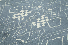 Morocco Gri Geometrik Yün Pamuk El Dokuma Halısı 300x430 Agacan