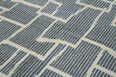 Morocco Gri Geometrik Yün Pamuk El Dokuma Halısı 225x302 Agacan