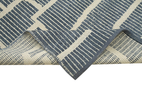 Morocco Gri Geometrik Yün Pamuk El Dokuma Halısı 225x302 Agacan