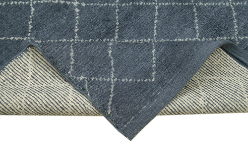 Morocco Gri Geometrik Yün Pamuk El Dokuma Halısı 170x238 Agacan