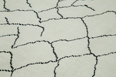 Morocco Bej Geometrik Yün Pamuk El Dokuma Halısı 271x385 Agacan