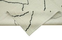 Morocco Bej Geometrik Yün Pamuk El Dokuma Halısı 271x385 Agacan