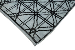 Morocco Mavi Geometrik Yün Pamuk El Dokuma Halısı 260x376 Agacan