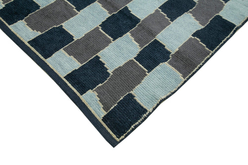 Morocco Beyaz Geometrik Yün Pamuk El Dokuma Halısı 242x307 Agacan