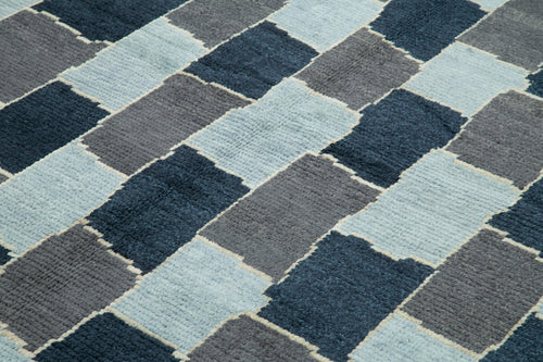 Morocco Beyaz Geometrik Yün Pamuk El Dokuma Halısı 242x307 Agacan