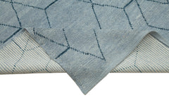 Morocco Mavi Geometrik Yün Pamuk El Dokuma Halısı 278x397 Agacan