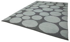 Morocco Mavi Geometrik Yün Pamuk El Dokuma Halısı 300x410 Agacan