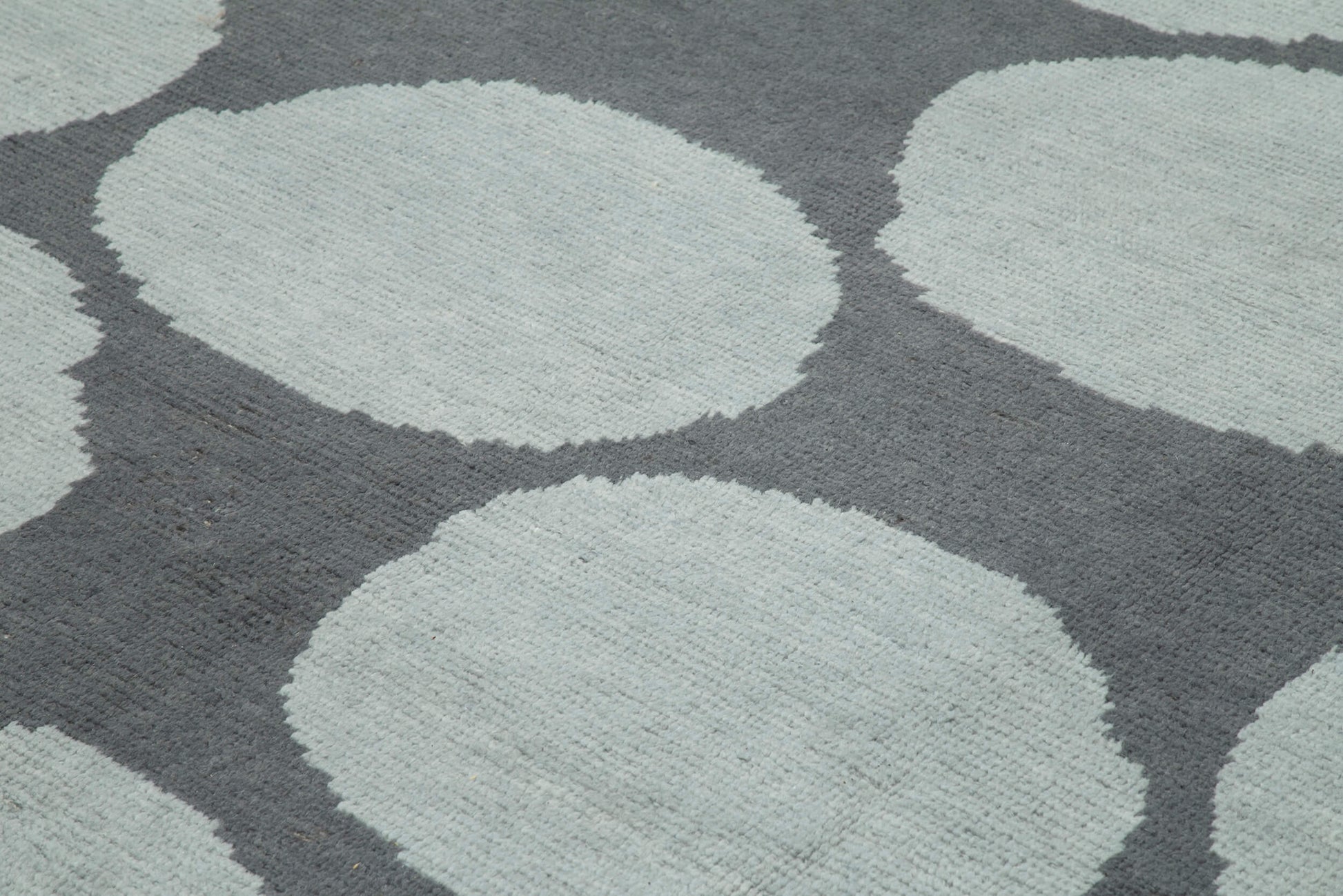 Morocco Mavi Geometrik Yün Pamuk El Dokuma Halısı 300x410 Agacan