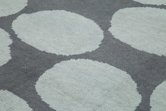 Morocco Mavi Geometrik Yün Pamuk El Dokuma Halısı 300x410 Agacan