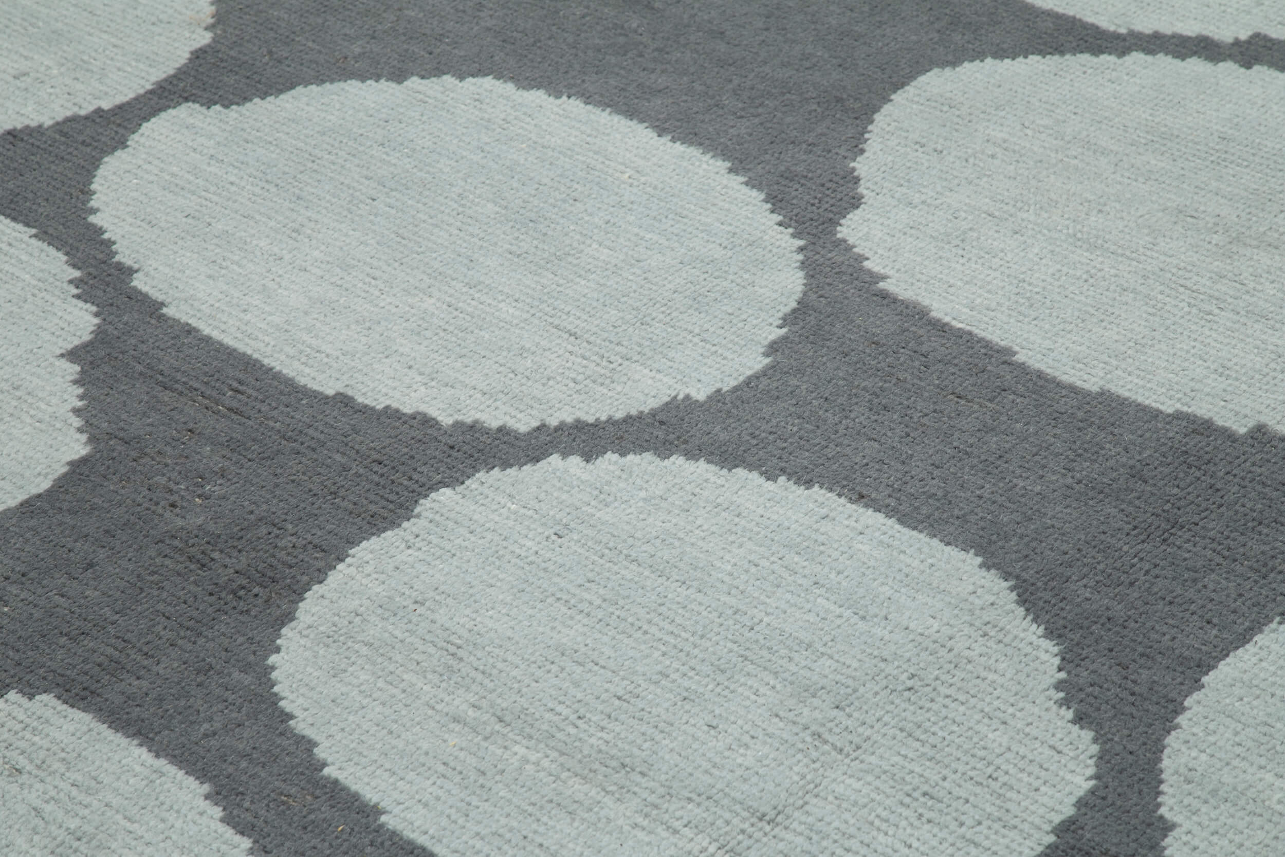 Morocco Mavi Geometrik Yün Pamuk El Dokuma Halısı 300x410 Agacan