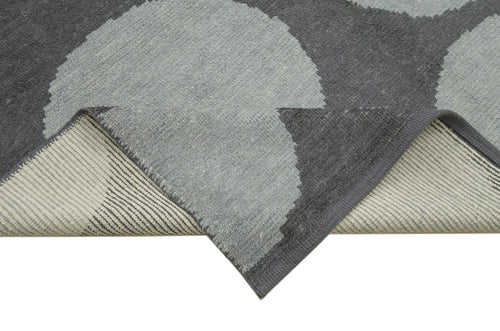 Morocco Mavi Geometrik Yün Pamuk El Dokuma Halısı 300x410 Agacan