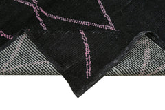 Morocco Siyah Geometrik Yün Pamuk El Dokuma Halısı 271x398 Agacan